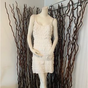 New White Impasto Multi Layered Dress